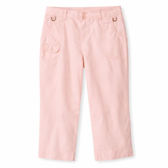 G.H. Bass & Co. Pants - G.H. Bass Peach Cotton Cropped Pants Size 8 | Seashell Pin | Beachy Coastal Chic